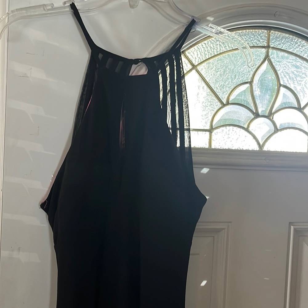 Black and pink sequins gown